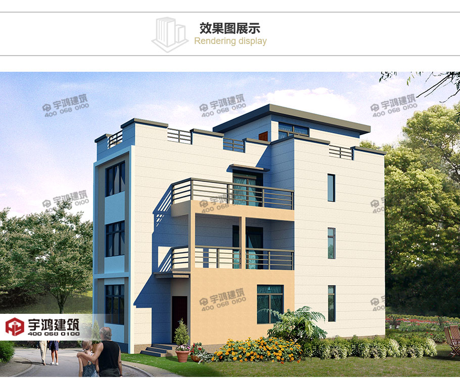 110平三層現代風農村房屋設計全套圖紙