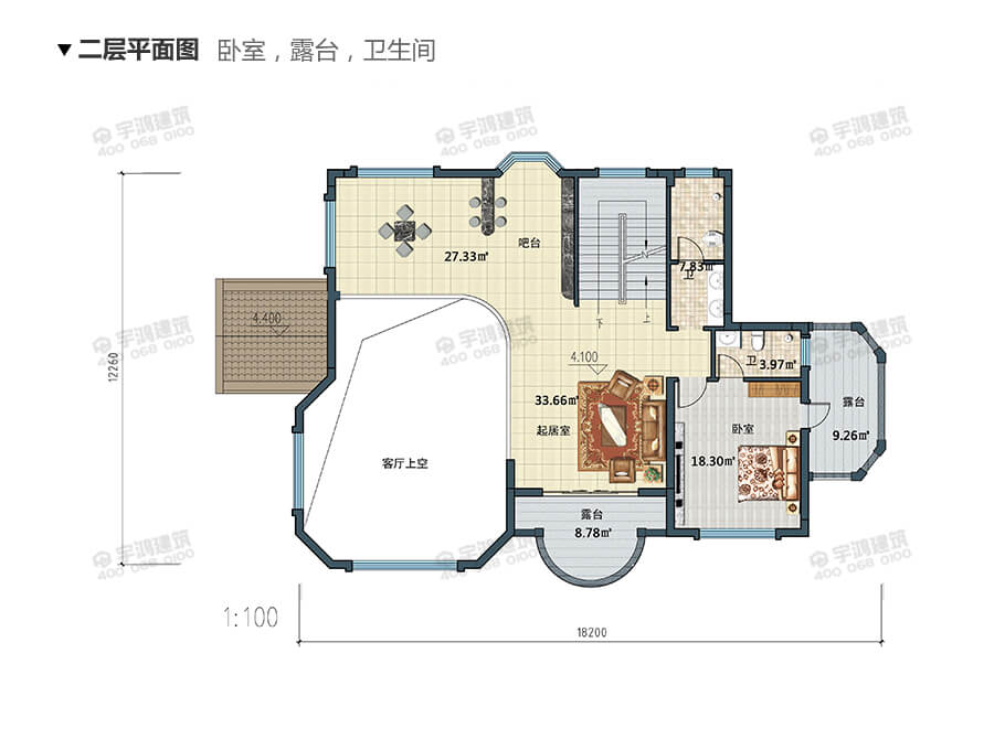 18x12米復式三層自建房設計圖紙