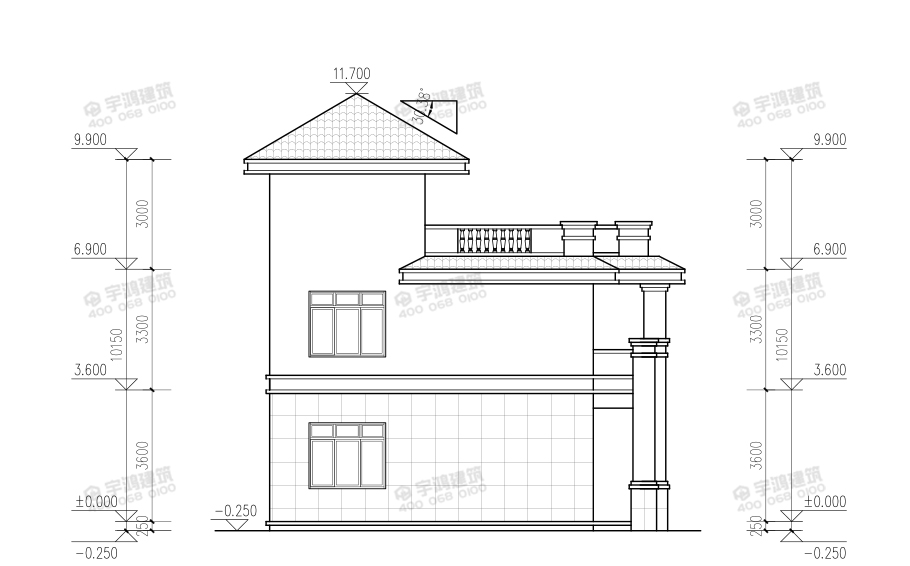 173平帶露臺三層農(nóng)村小別墅設(shè)計圖紙