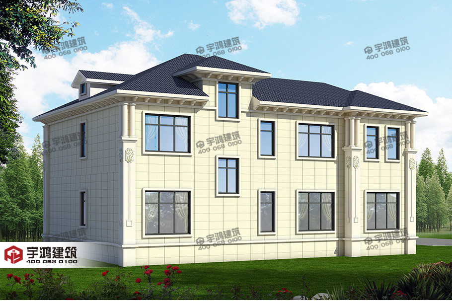 30萬帶車庫(kù)兩層歐式農(nóng)村別墅設(shè)計(jì)圖