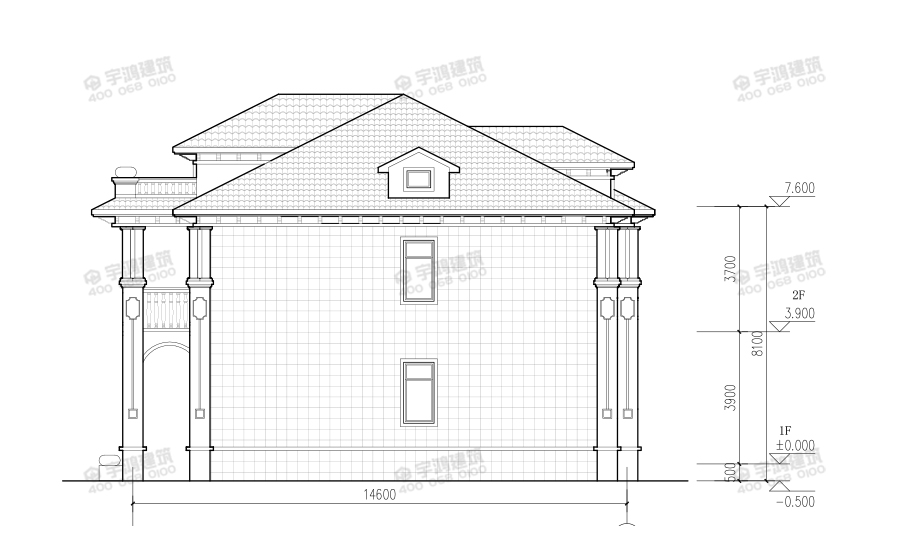 30萬帶車庫(kù)兩層歐式農(nóng)村別墅設(shè)計(jì)圖
