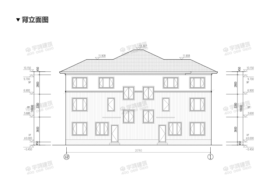 2019年新款農村現代雙拼別墅設計圖紙及效果圖