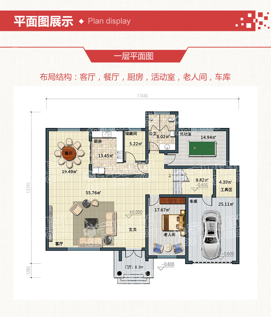 200平米帶車庫農(nóng)村二層獨(dú)棟別墅設(shè)計(jì)圖紙及效果圖