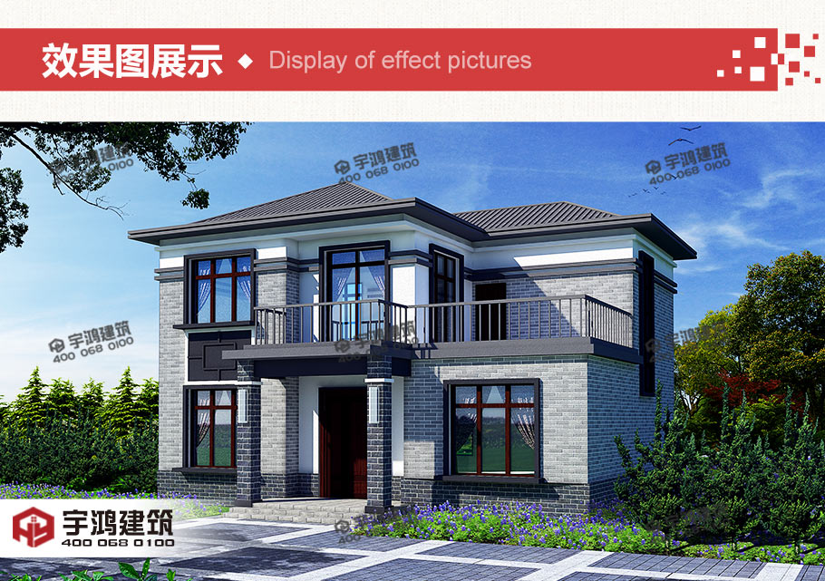 15萬元二層農村歐式小樓房設計圖紙，占地110平方12×10米帶露臺陽臺農村獨棟戶型