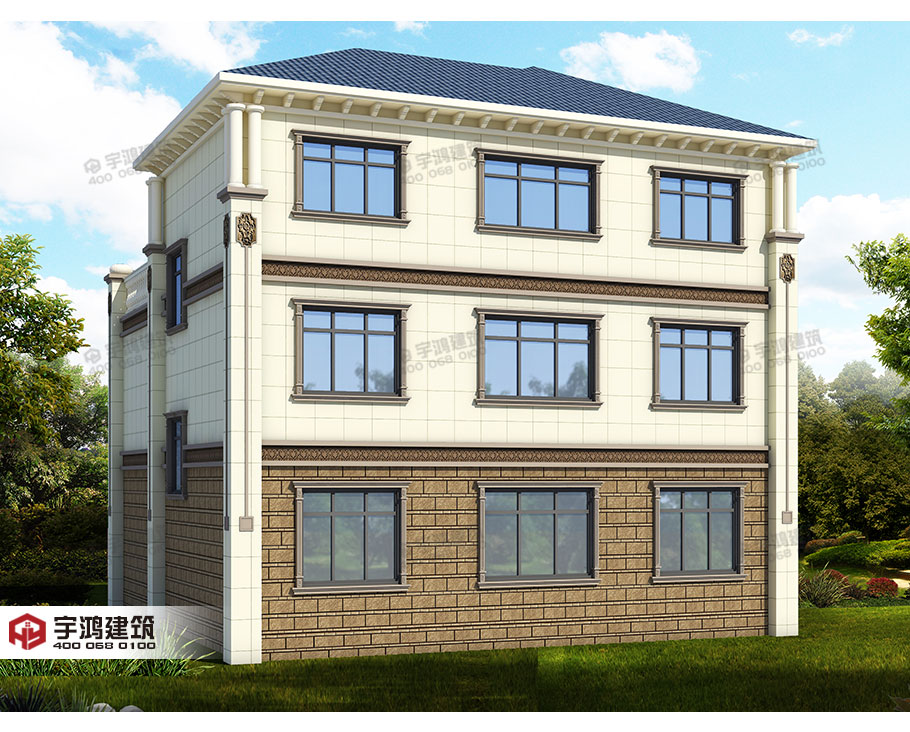 氣派農(nóng)村30萬(wàn)別墅款式三層設(shè)計(jì)圖，帶堂屋神龕