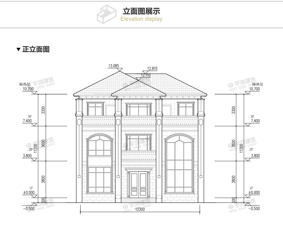 氣派農(nóng)村30萬(wàn)別墅款式三層設(shè)計(jì)圖，帶堂屋神龕