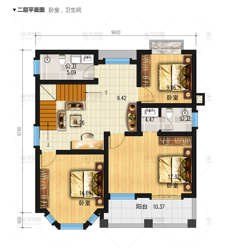 90平帶地下室歐式農村別墅設計圖，造價20萬還帶閣樓