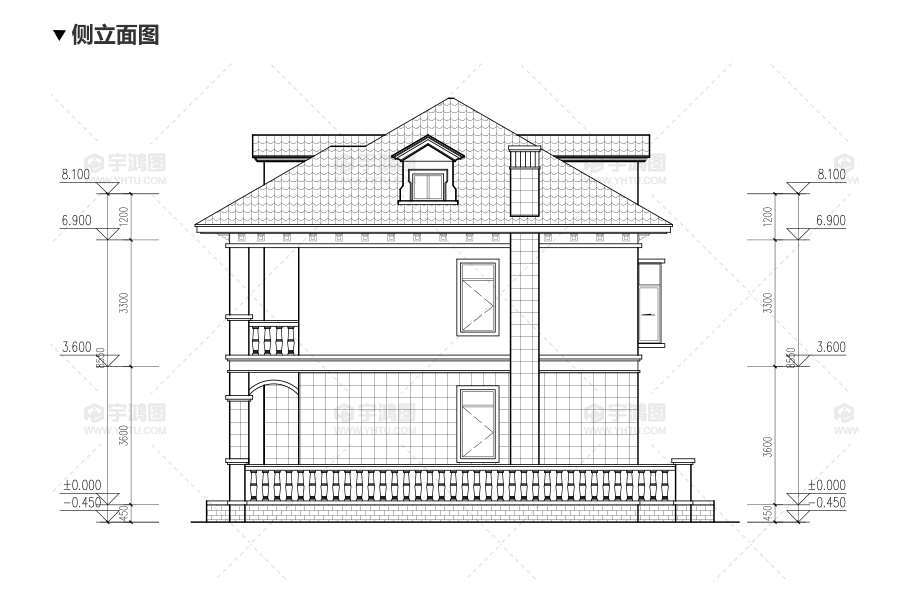 90平帶地下室歐式農村別墅設計圖，造價20萬還帶閣樓