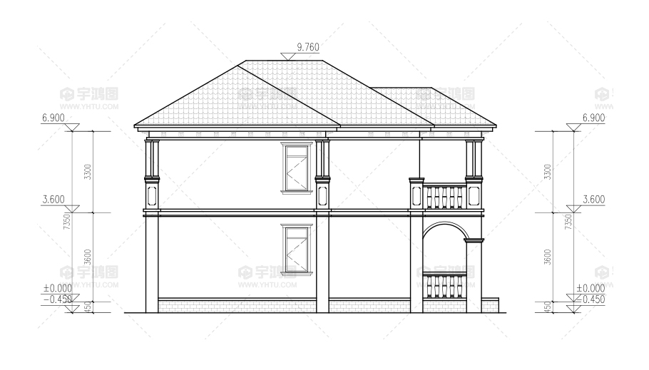 帶地下室20萬二層農(nóng)村小別墅樓設計圖紙及效果圖