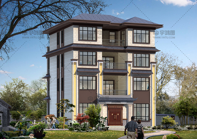 帶電梯四層中式農村別墅房屋設計圖,農村豪宅首選 帶電梯四層中式農村別墅房屋設計圖,農村豪宅首選