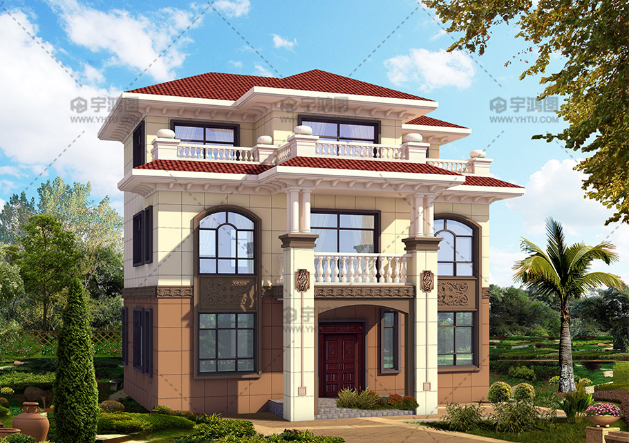 歐式三層帶露臺農村別墅設計圖紙 歐式三層帶露臺農村別墅設計圖紙