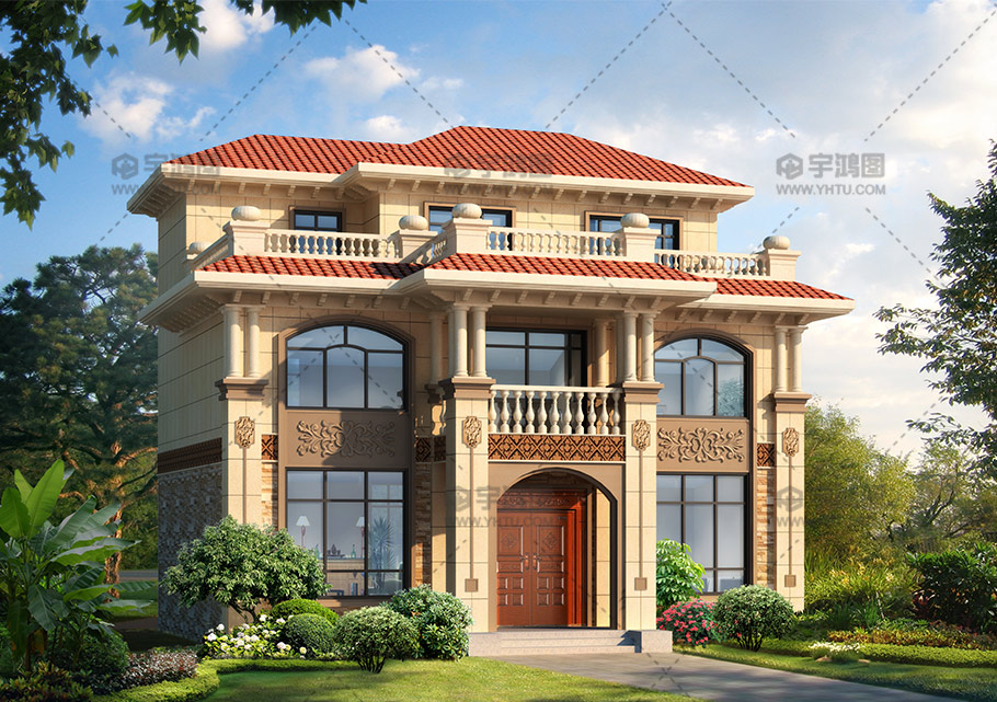 漂亮的三層帶露臺新農村別墅圖紙 漂亮的三層帶露臺新農村別墅圖紙