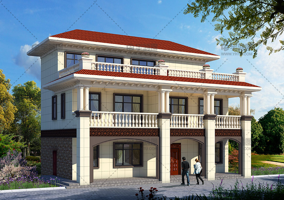 農村三層帶露臺別墅設計全套圖紙 農村三層帶露臺別墅設計全套圖紙