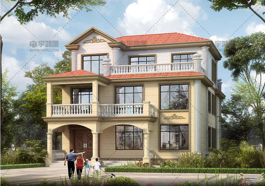 簡單三層歐式帶大露臺別墅設計圖紙 簡單三層歐式帶大露臺別墅設計圖紙