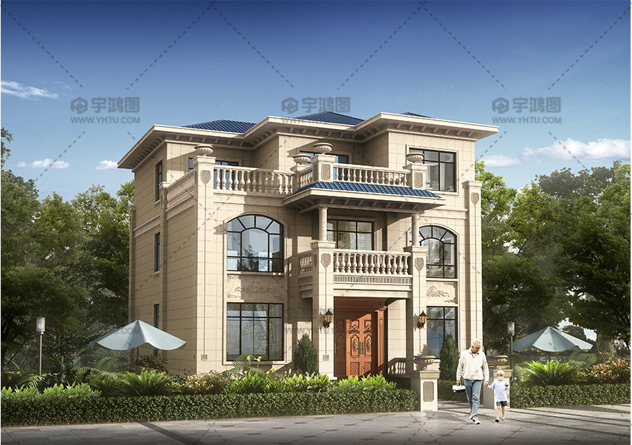 三層歐式帶大露臺實用型別墅設計圖 三層歐式帶大露臺實用型別墅設計圖