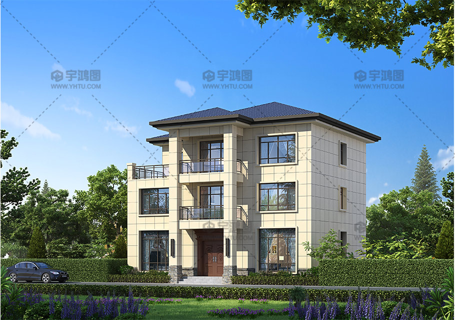 新農村三層帶露臺歐式農村別墅設計 新農村三層帶露臺歐式農村別墅設計