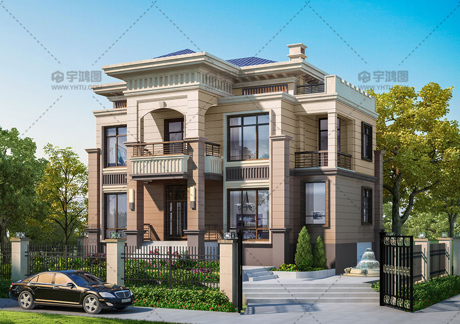 帶地下室和閣樓兩層歐式別墅設計圖 帶地下室和閣樓兩層歐式別墅設計圖