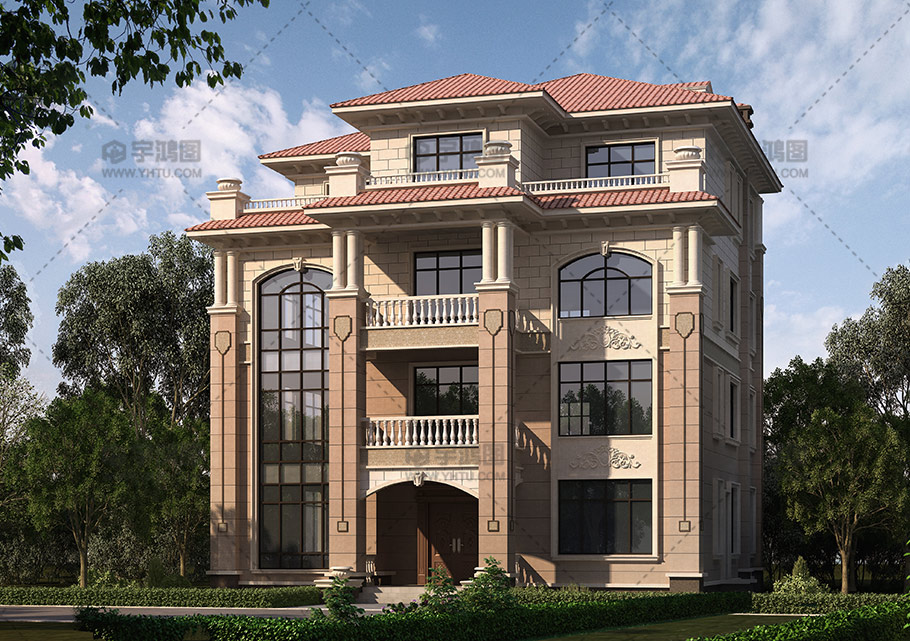 180平四層框架結構別墅效果圖 180平四層框架結構別墅效果圖