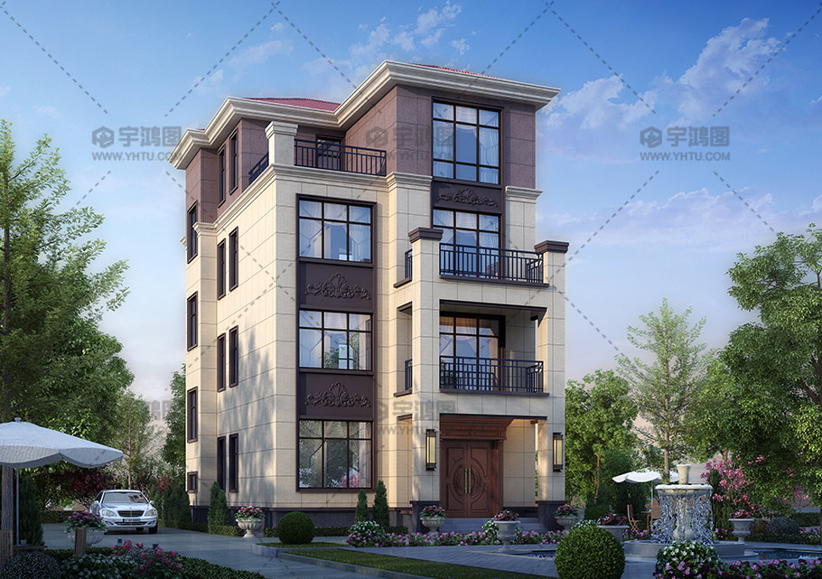 占地90四層框架結構別墅圖紙 占地90四層框架結構別墅圖紙