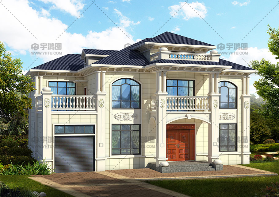 30萬帶車庫兩層歐式農村別墅設計圖 30萬帶車庫兩層歐式農村別墅設計圖