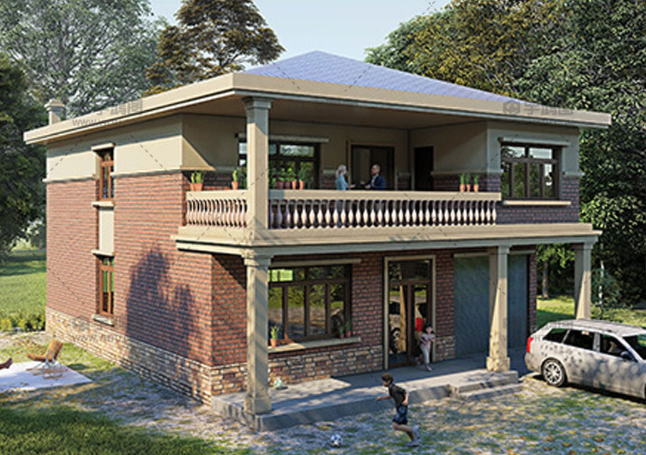 145平二層歐式帶車庫農村自建樓房設計圖 145平二層歐式帶車庫農村自建樓房設計圖