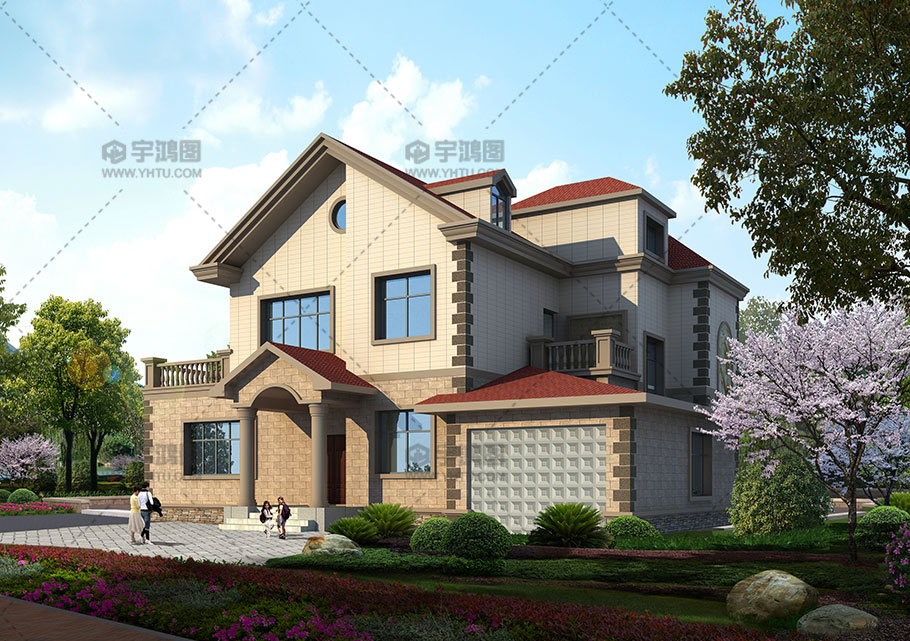 200平米帶車庫農(nóng)村二層獨(dú)棟別墅設(shè)計(jì)圖紙及效果圖