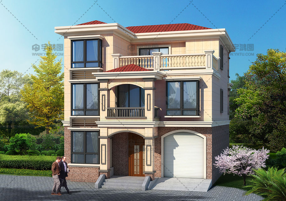 132平米帶車庫歐式三層農村別墅圖紙 132平米帶車庫歐式三層農村別墅圖紙