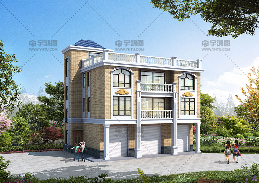 170平英式帶商鋪農村別墅圖紙 170平英式帶商鋪農村別墅圖紙