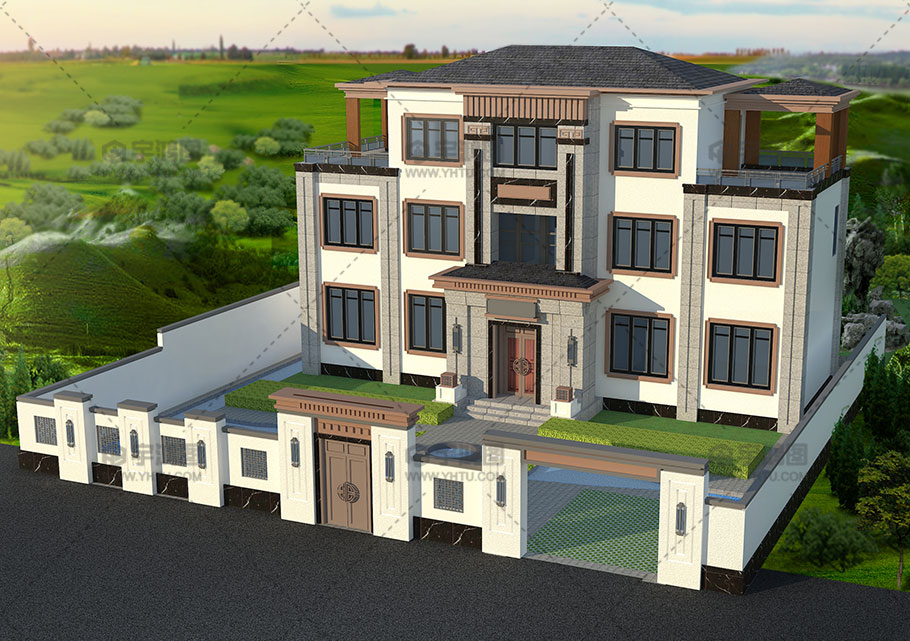 18x9米框架結構新中式別墅設計圖紙 18x9米框架結構新中式別墅設計圖紙