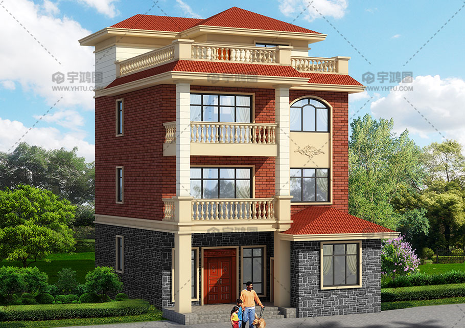 漂亮四層帶露臺農村別墅設計圖紙 漂亮四層帶露臺農村別墅設計圖紙