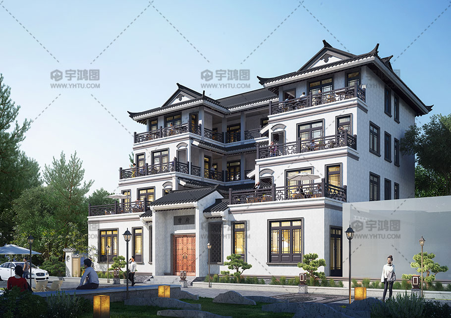 19x18米四層中式別墅全套圖紙 19x18米四層中式別墅全套圖紙