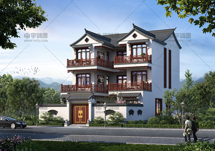 145平三層古典中式別墅設計圖紙 145平三層古典中式別墅設計圖紙