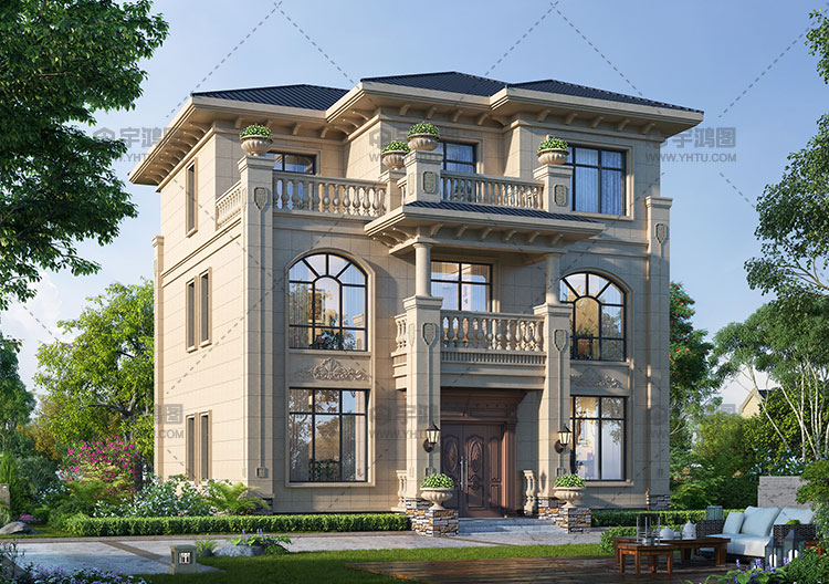 占地130平帶大露臺歐式別墅設計圖 占地130平帶大露臺歐式別墅設計圖