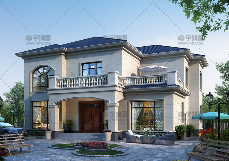 二層歐式帶露臺自建房設計圖及效果圖 二層歐式帶露臺自建房設計圖及效果圖