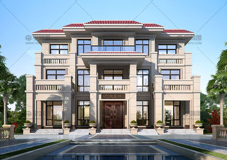 大氣的三層歐式別墅設計圖紙及效果圖 大氣的三層歐式別墅設計圖紙及效果圖