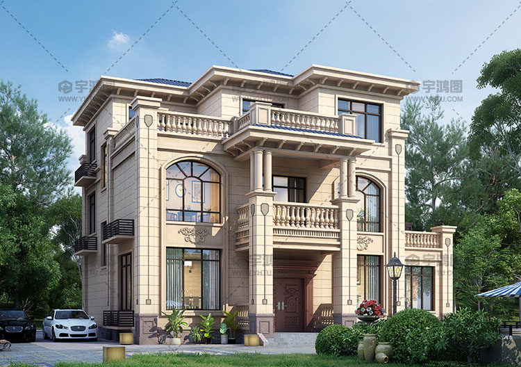歐式三層帶露臺別墅施工圖紙及效果圖 歐式三層帶露臺別墅施工圖紙及效果圖