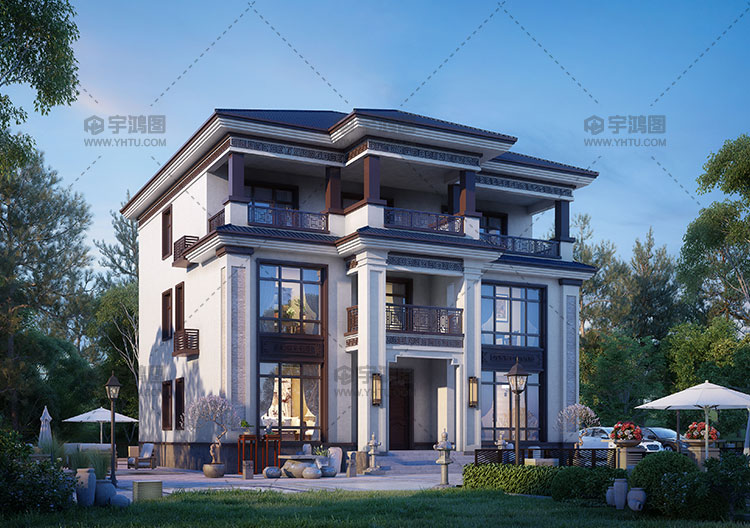 漂亮的三層歐式別墅施工圖紙及效果圖 漂亮的三層歐式別墅施工圖紙及效果圖