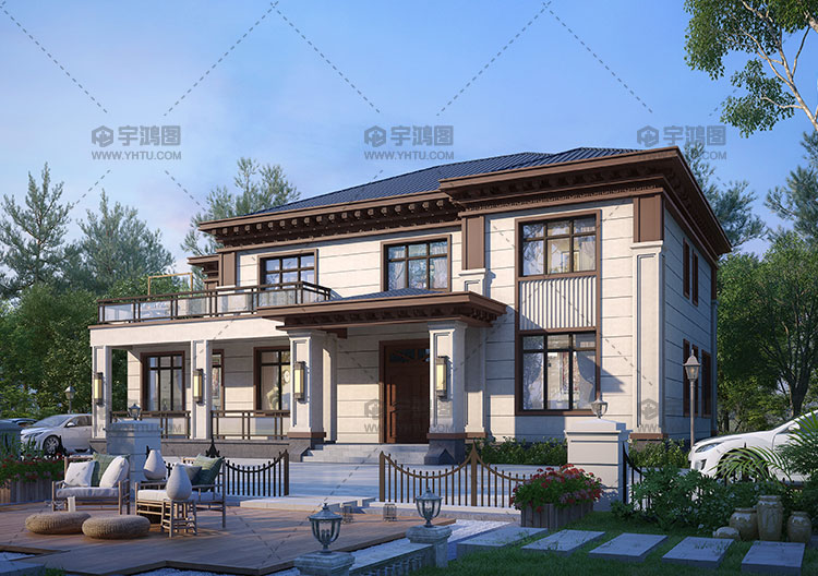 占地226平帶閣樓歐式自建房設計圖 占地226平帶閣樓歐式自建房設計圖