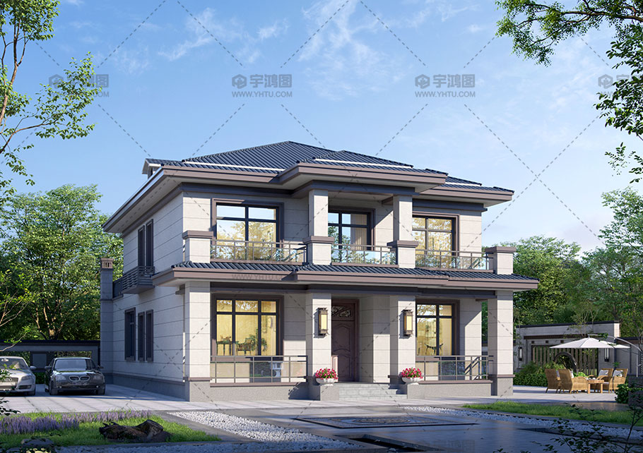 造價不貴的二層新中式磚混別墅 造價不貴的二層新中式磚混別墅