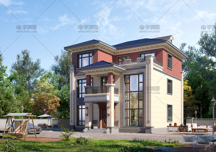 占地131平框架結構三層新中式別墅 占地131平框架結構三層新中式別墅