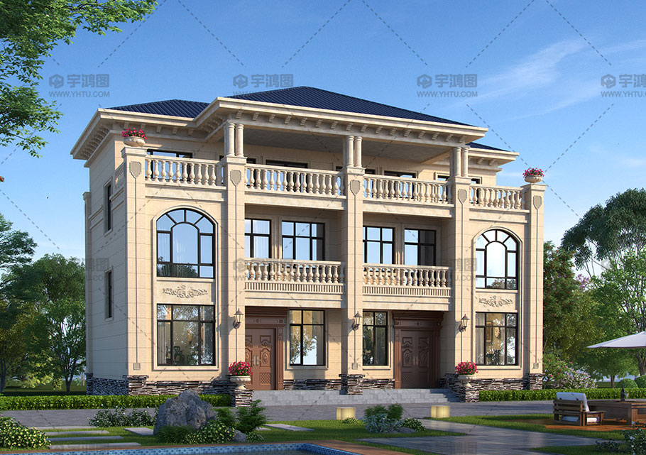 適合兩兄弟的三層歐式雙拼別墅 適合兩兄弟的三層歐式雙拼別墅