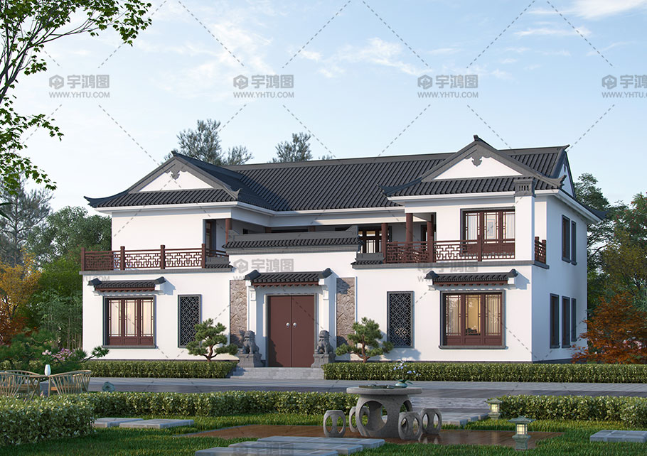 經典兩層中式框架結構別墅占地245平自建別墅 經典兩層中式框架結構別墅占地245平自建別墅