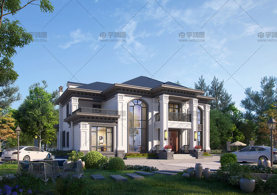 兩層框架結構新中式別墅占地223平自建別墅 兩層框架結構新中式別墅占地223平自建別墅