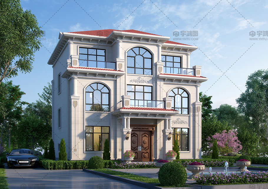 三層磚混結構歐式別墅占地150平自建別墅 三層磚混結構歐式別墅占地150平自建別墅