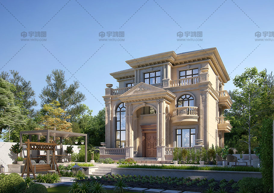 占地128平歐式別墅設計圖紙三層框架結構 占地128平歐式別墅設計圖紙三層框架結構