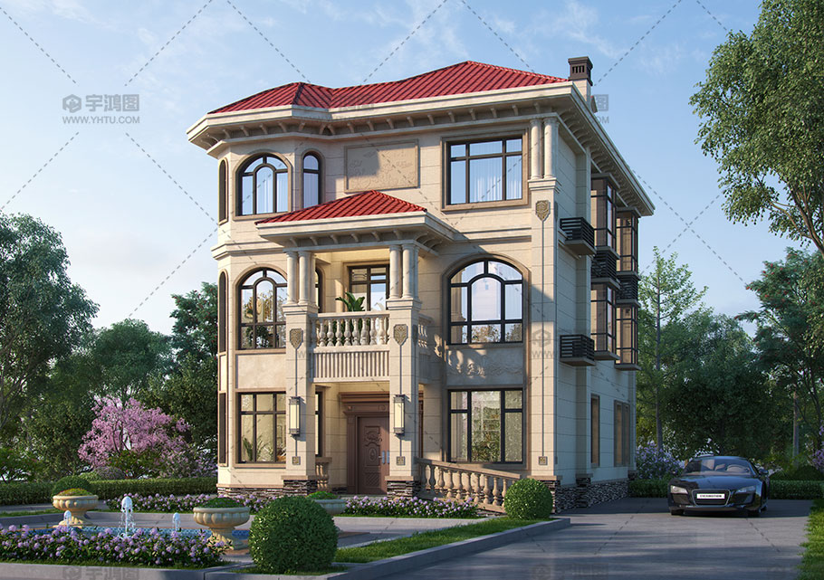 占地146平三層歐式磚混結構別墅設計圖紙 占地146平三層歐式磚混結構別墅設計圖紙