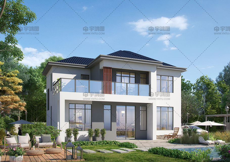 現代風格二層別墅圖紙占地116平 現代風格二層別墅圖紙占地116平