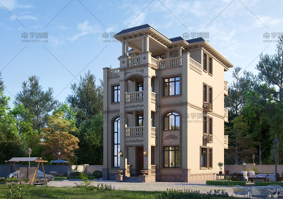 四層歐式風格別墅設計圖紙占地107平 四層歐式風格別墅設計圖紙占地107平