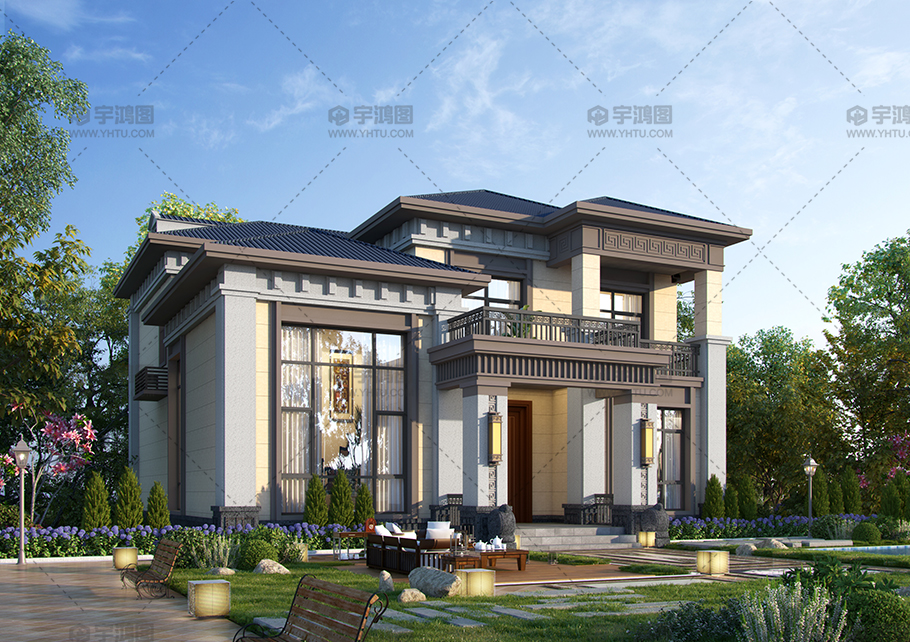 二層新中式框架結構別墅占地180平自建別墅 二層新中式框架結構別墅占地180平自建別墅