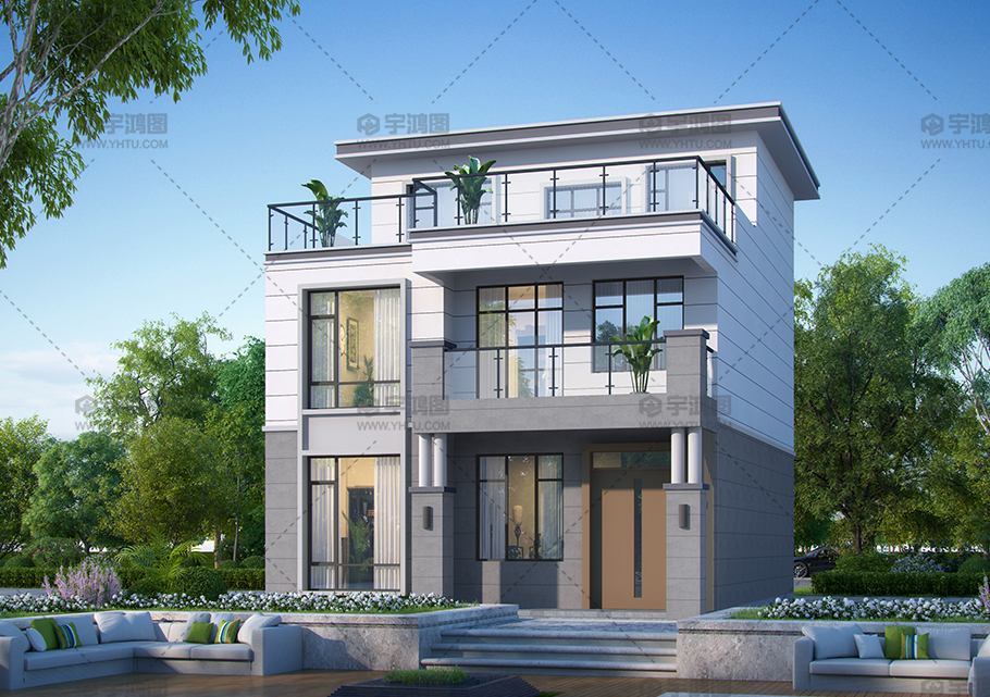 三層現代風格框架結構別墅占地107平別墅設計 三層現代風格框架結構別墅占地107平別墅設計